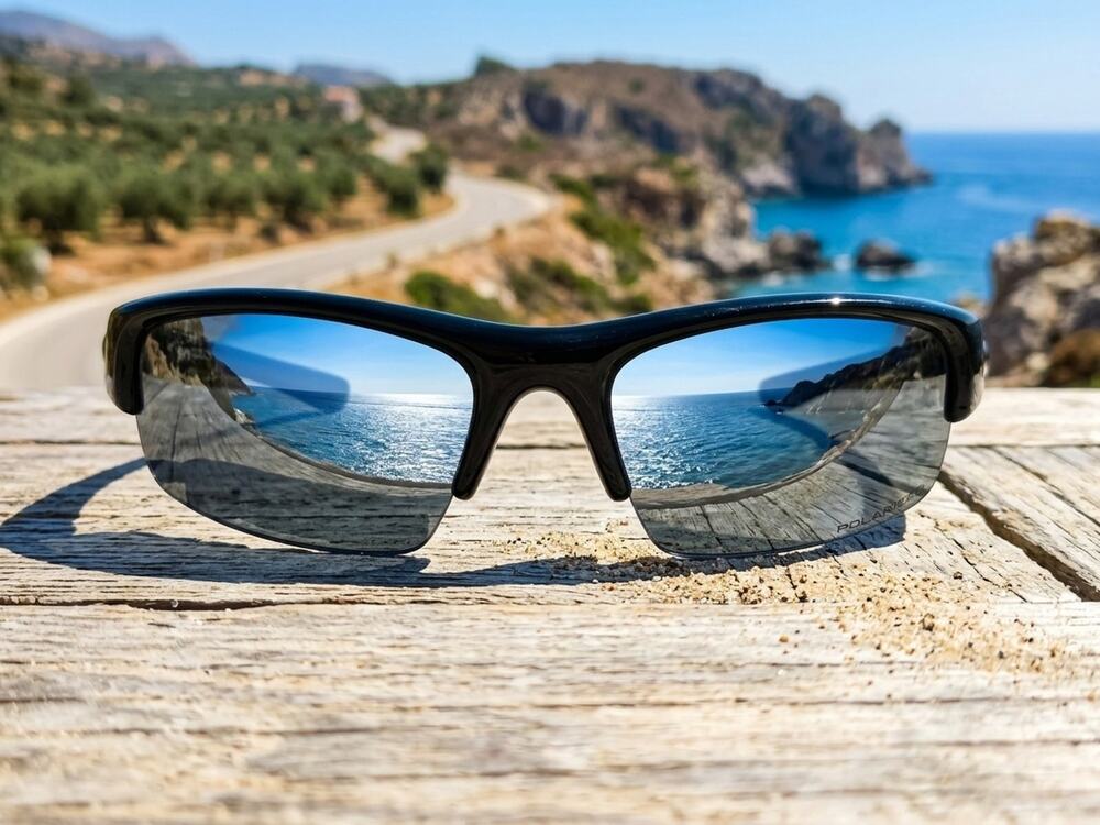 Oakley Half Jacket Polarized Sunglasses Black Frame w/ Pouch Mens